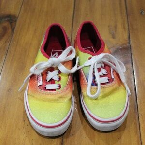 Kids Vans Lace up sneakers Low Profile  Mixed Colors Glitter Size 12